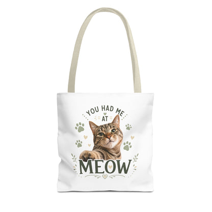 Cat Tote Bag - "You Had Me at Meow" Cute Cat Shopper Bag
