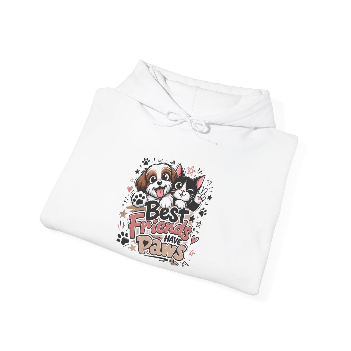 Dog Lover Hoodie - "Best Friends, Furever Pals" Cute Paw Print Design