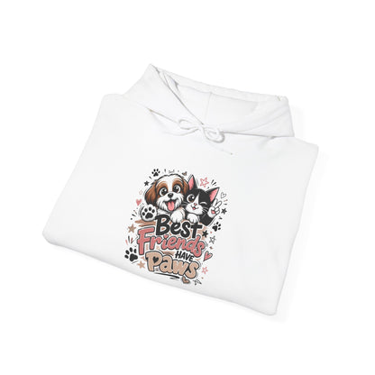 Dog Lover Hoodie - "Best Friends, Furever Pals" Cute Paw Print Design