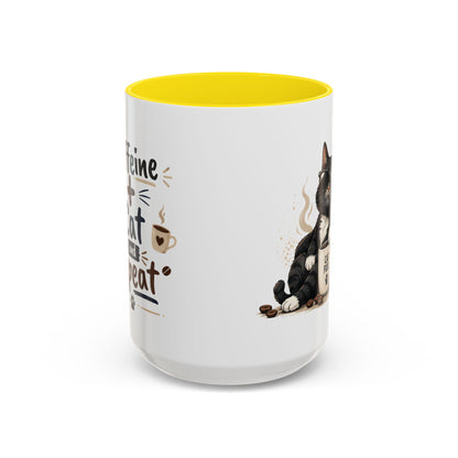 Cat Fuel Coffee Mug — Cute Black Cat Holding ‘Cat Fuel’ Cup, Funny Cat Lover Gift