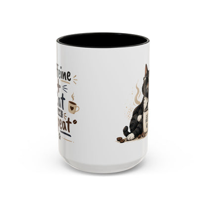 Cat Fuel Coffee Mug — Cute Black Cat Holding ‘Cat Fuel’ Cup, Funny Cat Lover Gift