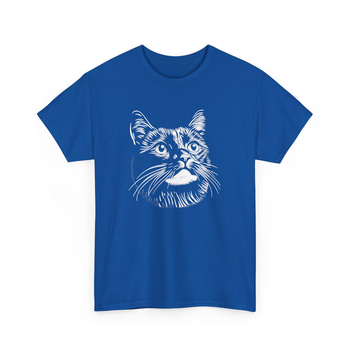 Black Cat Sketch T-Shirt — Minimalist Hand-Drawn Feline Tee