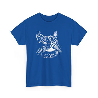 Black Cat Sketch T-Shirt — Minimalist Hand-Drawn Feline Tee
