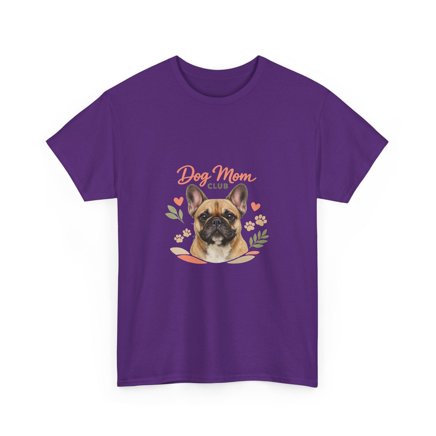 Dog Mom Club T-Shirt — Cute French Bulldog Floral Tee for Dog Lovers