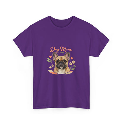 Dog Mom Club T-Shirt — Cute French Bulldog Floral Tee for Dog Lovers