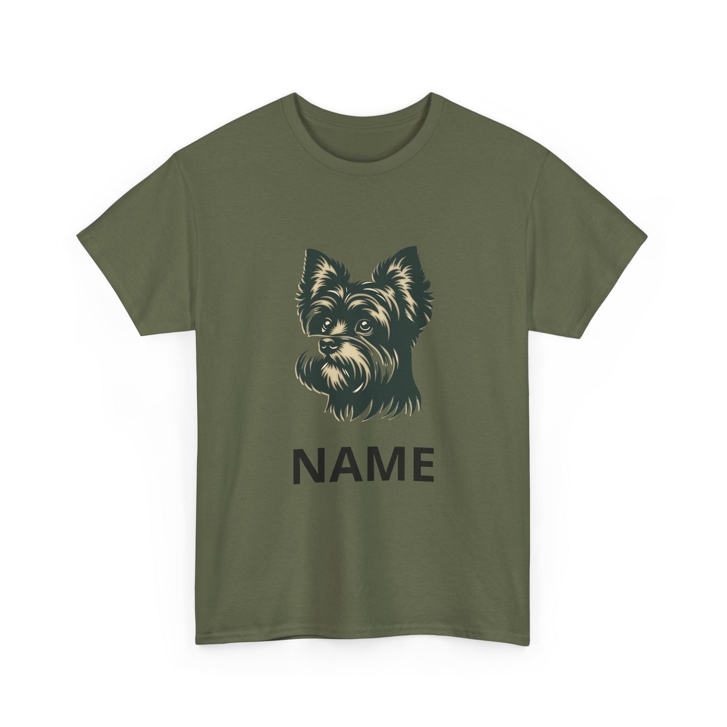 Personalized Yorkie T-Shirt — Custom Name Small Dog Portrait Tee