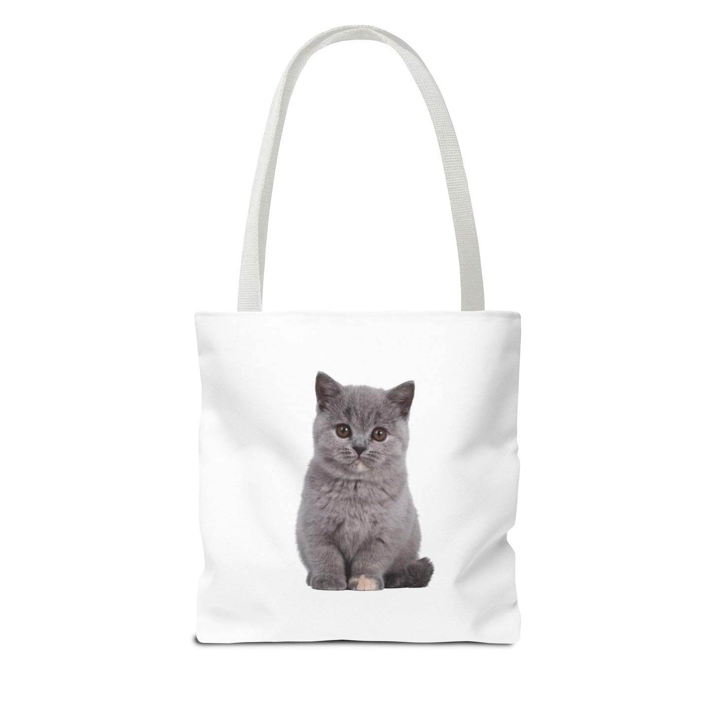 Personalized Cat Paw Tote Bag — Custom Name Cute Kitten Print