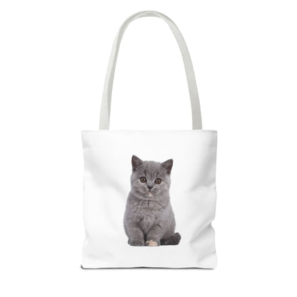 Personalized Cat Paw Tote Bag — Custom Name Cute Kitten Print