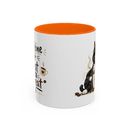 Cat Fuel Coffee Mug — Cute Black Cat Holding ‘Cat Fuel’ Cup, Funny Cat Lover Gift