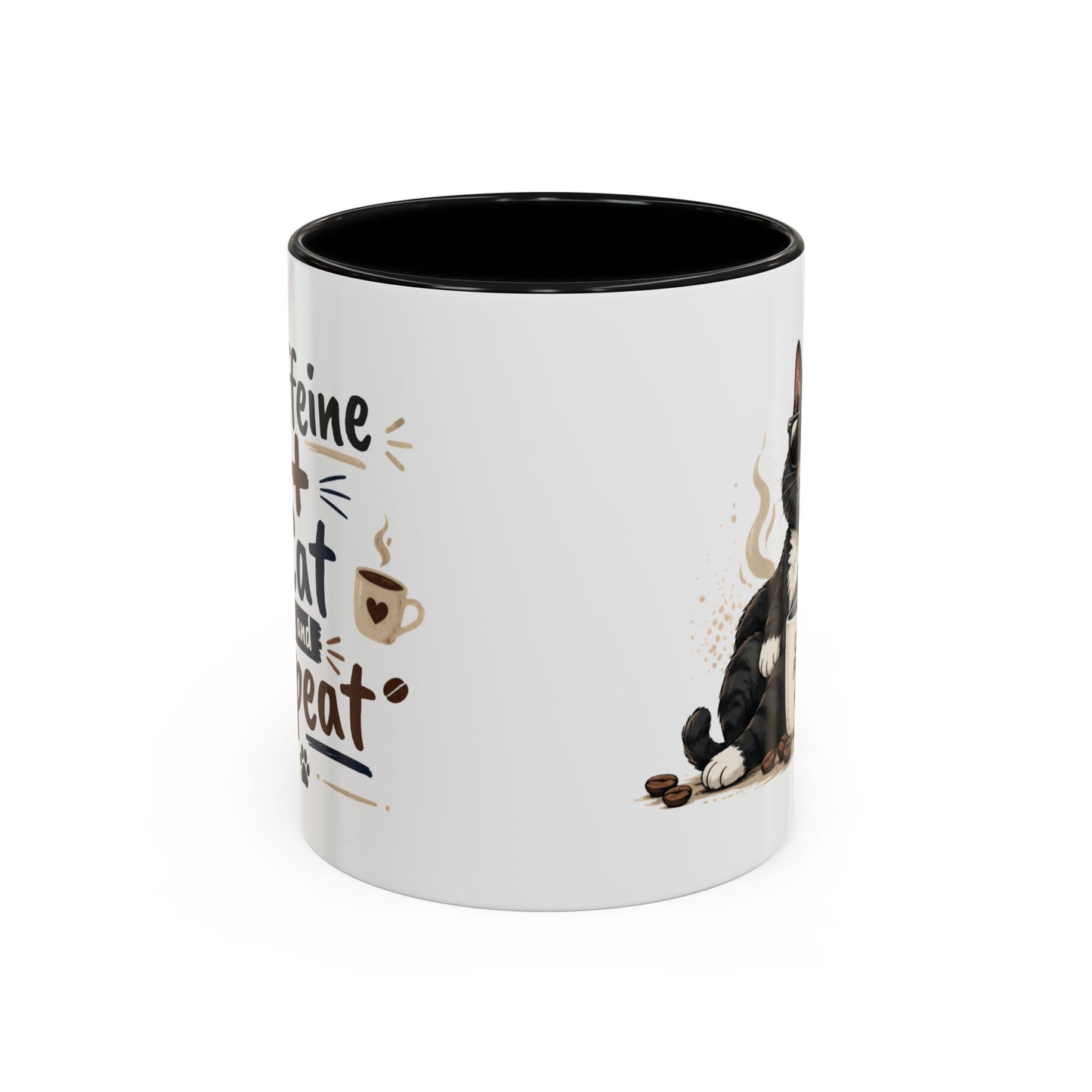 Cat Fuel Coffee Mug — Funny Black Cat Coffee Cup (11/15oz)