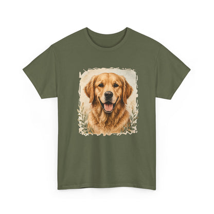 Golden Retriever Portrait Tee — Vintage Dog Lover Shirt
