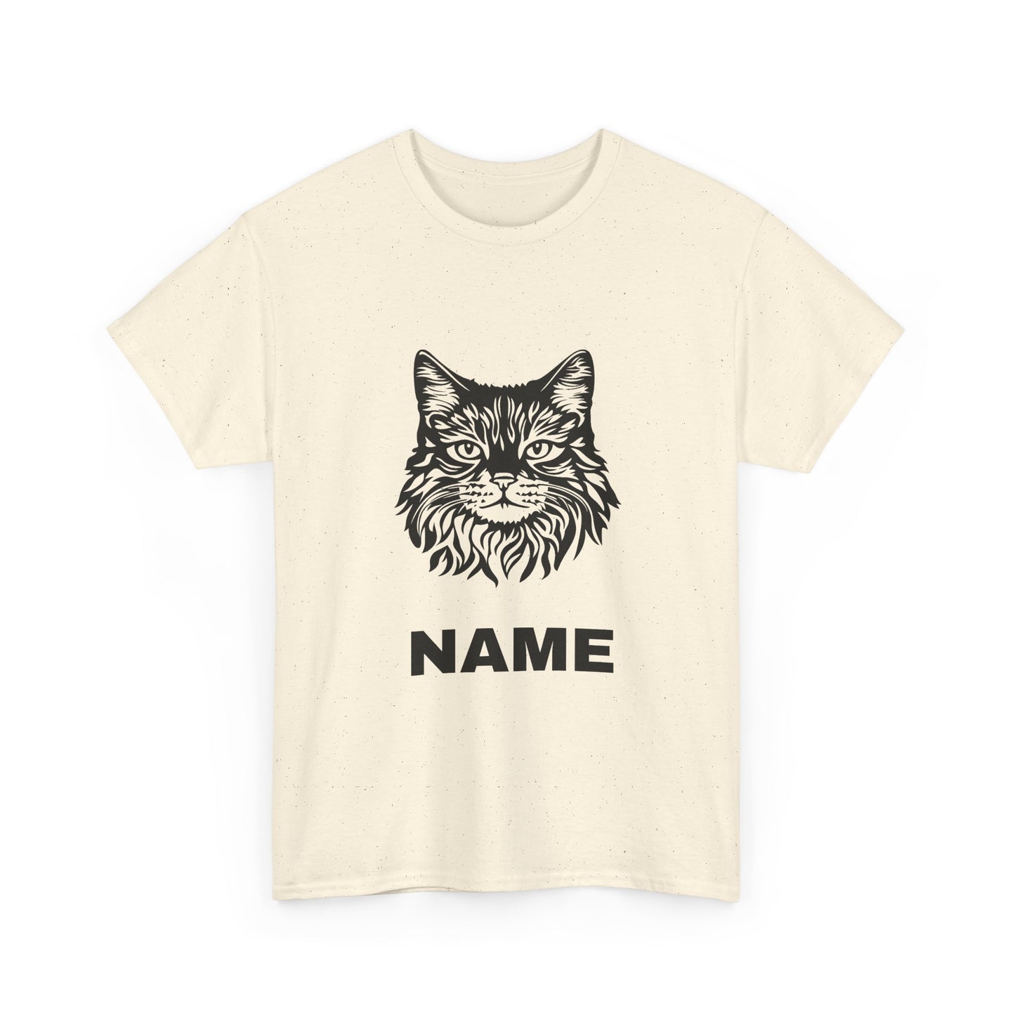Cat Face Tee — Customizable Name Graphic Shirt