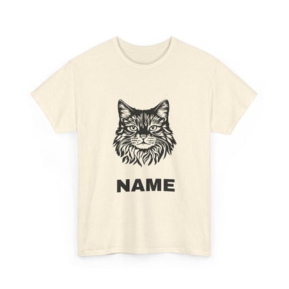 Cat Face Tee — Customizable Name Graphic Shirt