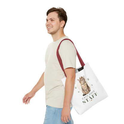 Cats Have Staff Crowned Cat Illustration Tote Bag — Funny Cat Lover Gift