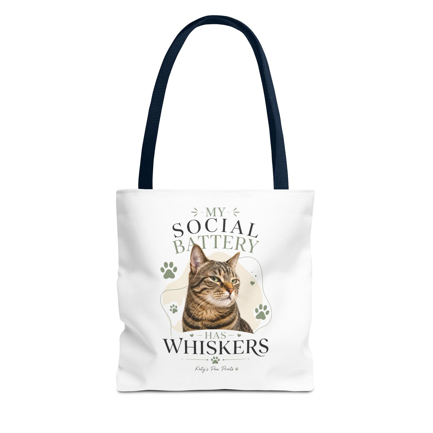 My Social Battery Has Whiskers Cat Tote Bag