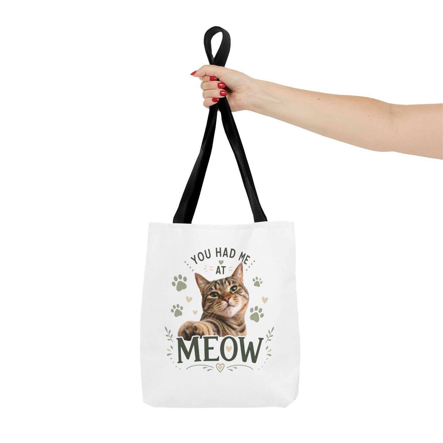 Cat Tote Bag - "You Had Me at Meow" Cute Cat Shopper Bag