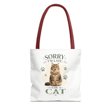 Sorry I’m Late I Saw a Cat Tote Bag – Cute Cat Lover Reusable Bag