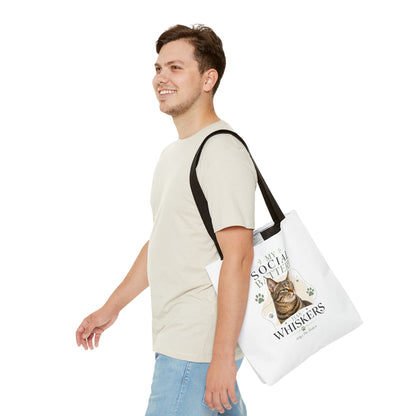 My Social Battery Has Whiskers Cat Tote Bag