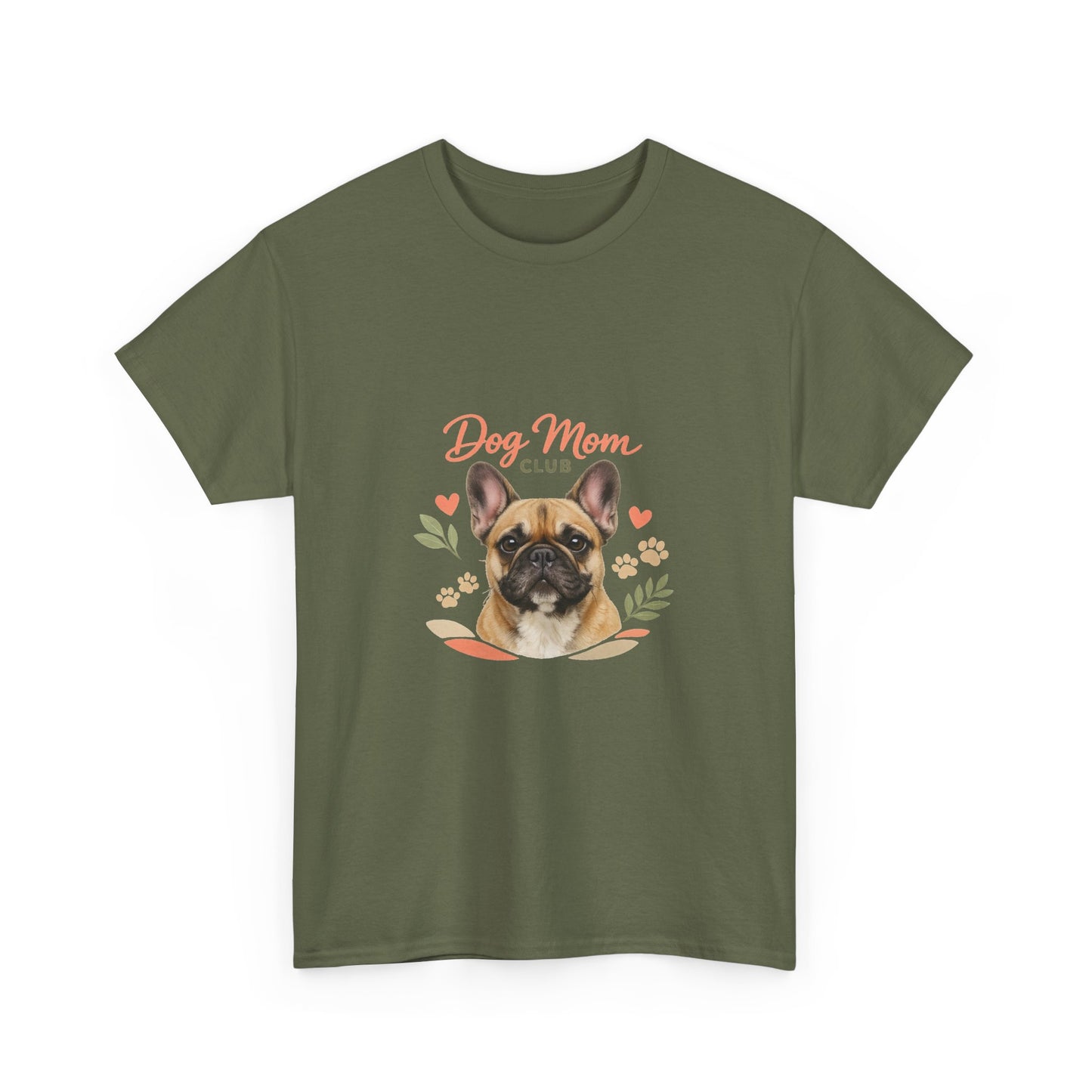 Dog Mom Club T-Shirt — Cute French Bulldog Floral Tee for Dog Lovers