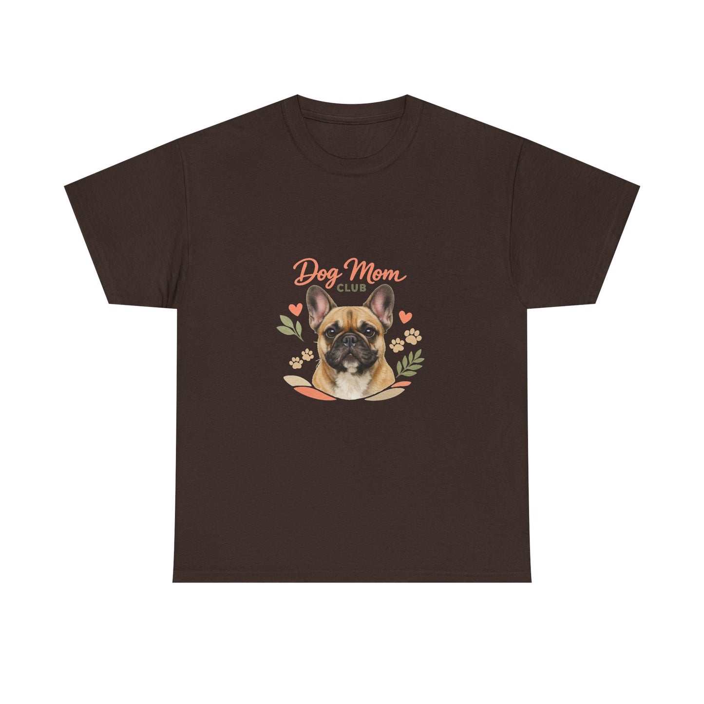 Dog Mom Club T-Shirt — Cute French Bulldog Floral Tee for Dog Lovers