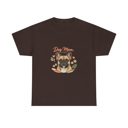Dog Mom Club T-Shirt — Cute French Bulldog Floral Tee for Dog Lovers