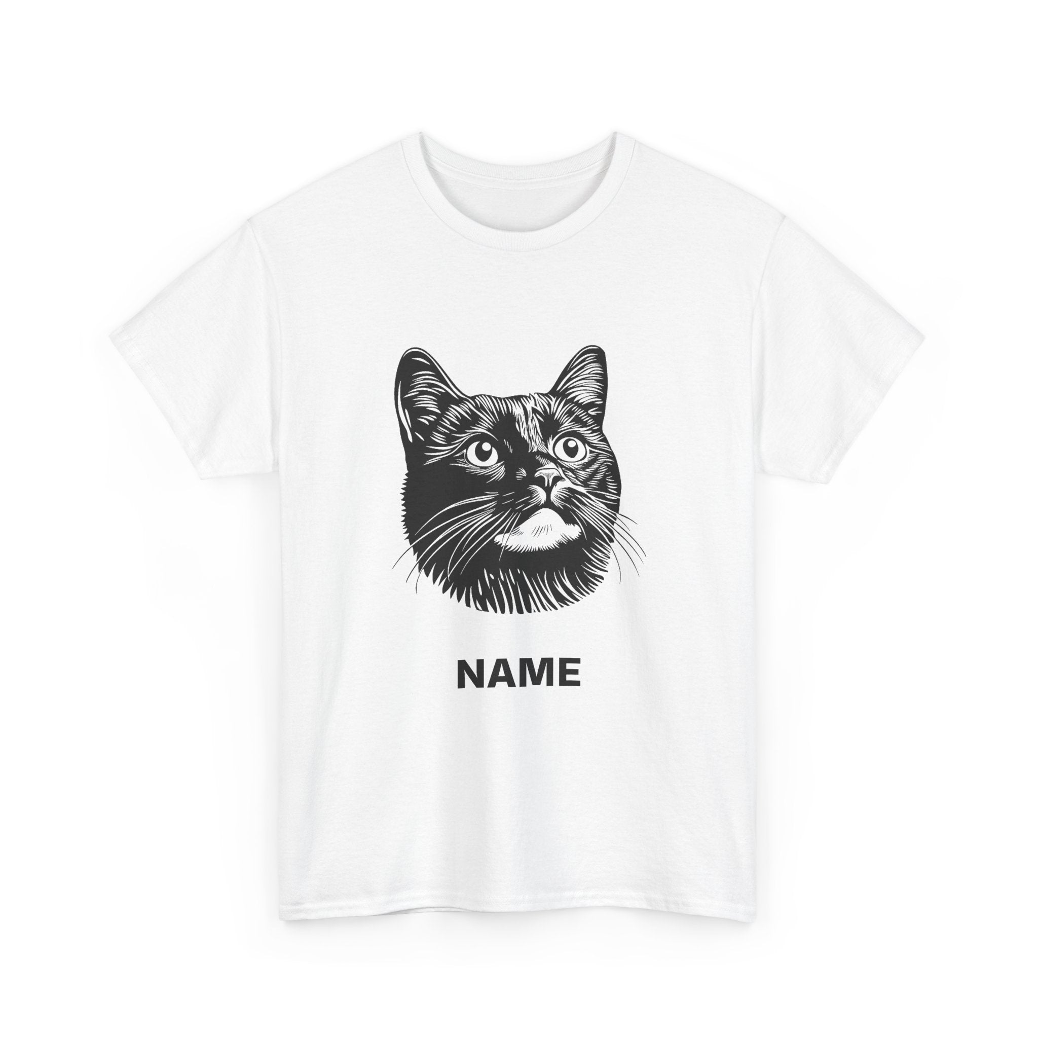 Cat Portrait Tee — Personalized "Name" Graphic T-Shirt