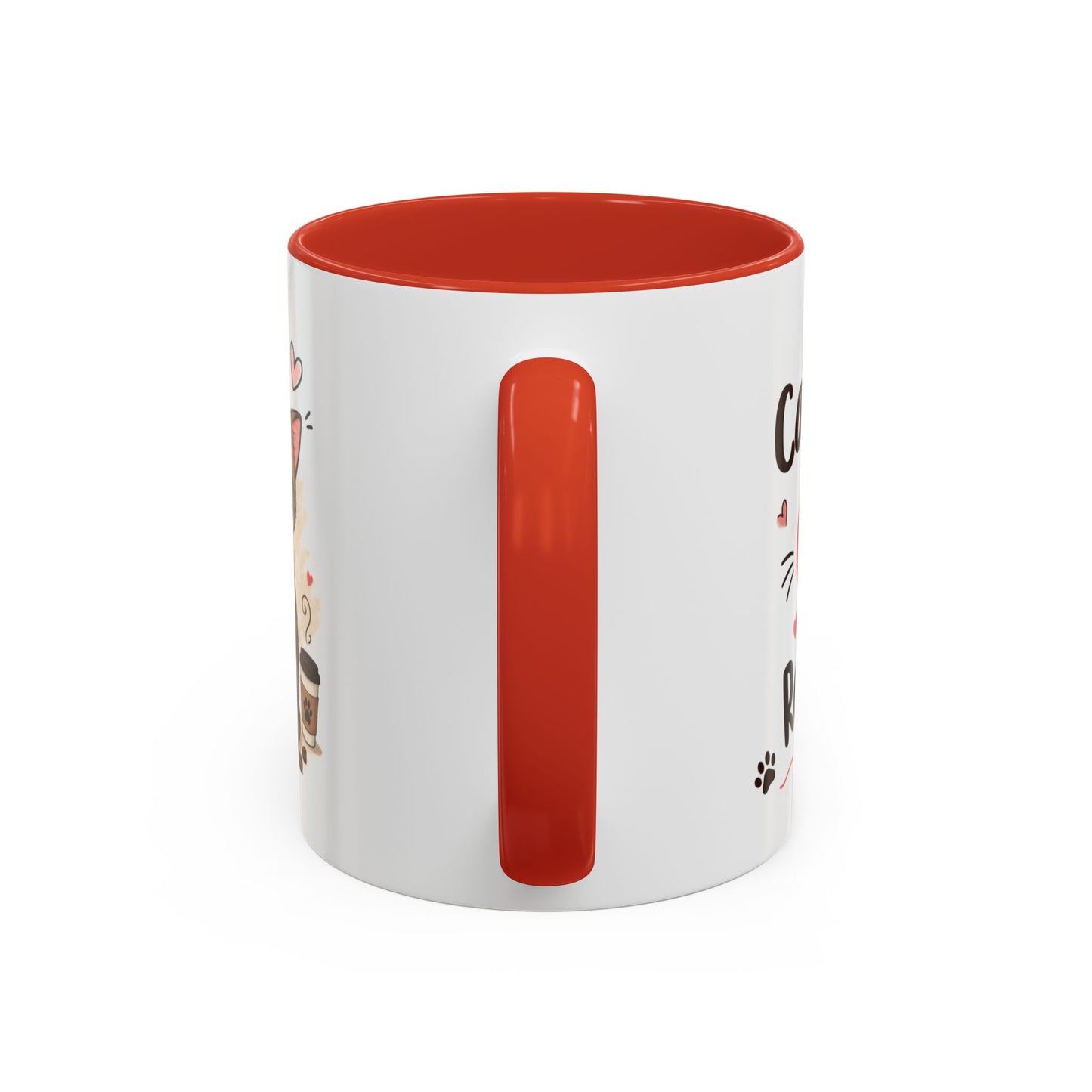 Cat Coffee Mug — "Cat & Coffee" Cute Kitty Design, 11/15oz Accent Ceramic Mug