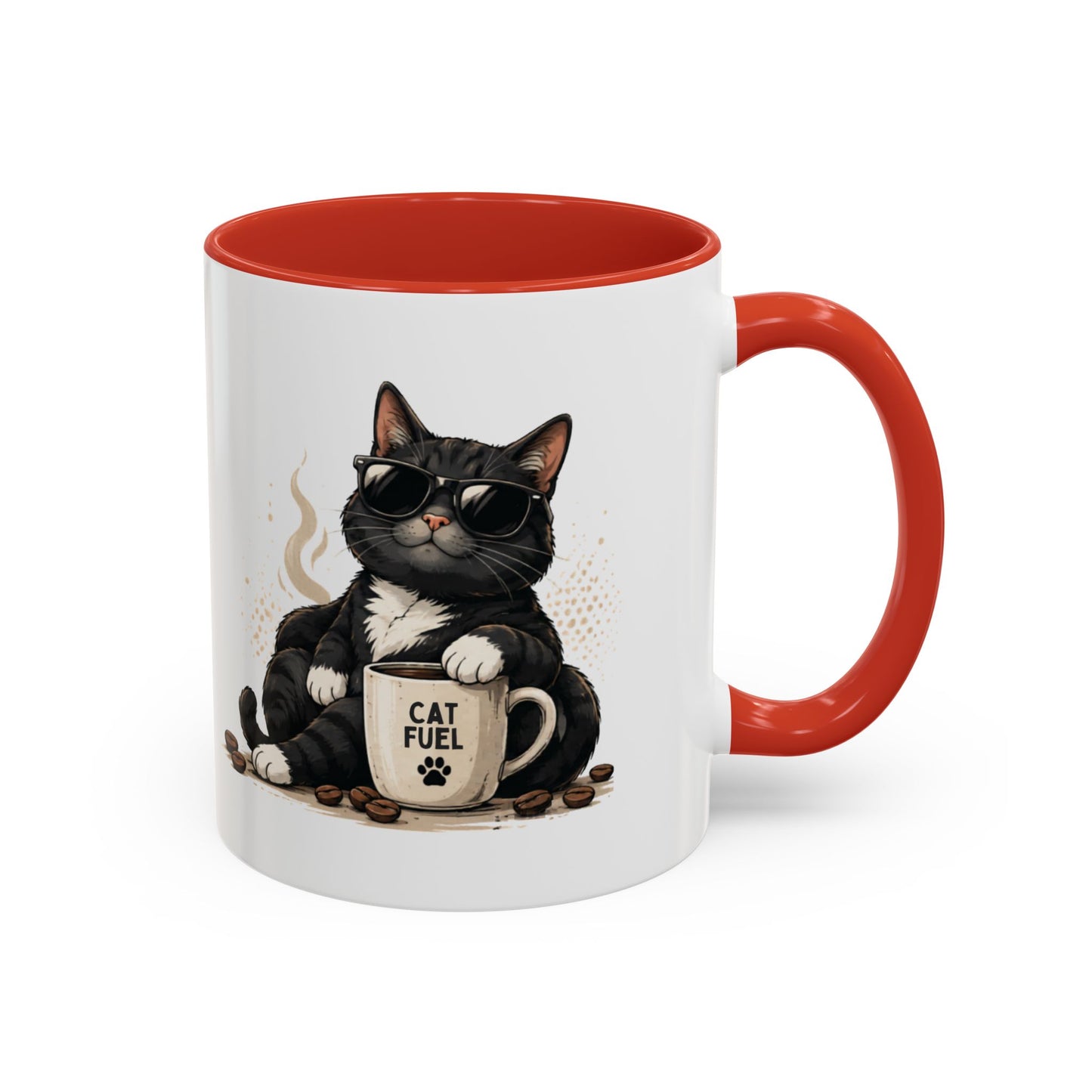 Cat Fuel Coffee Mug — Funny Black Cat Coffee Cup (11/15oz)