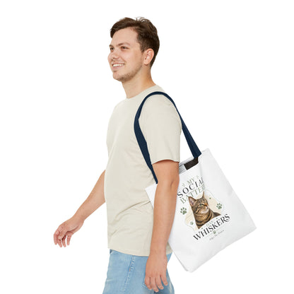 My Social Battery Has Whiskers Cat Tote Bag