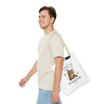 My Social Battery Has Whiskers Cat Tote Bag