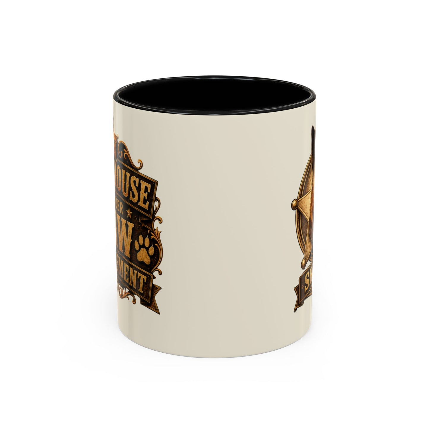 Sheriff Dog Coffee Mug — Vintage Badge Accent Mug for Dog Lovers