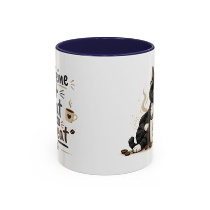 Cat Fuel Coffee Mug — Cute Black Cat Holding ‘Cat Fuel’ Cup, Funny Cat Lover Gift
