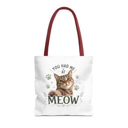 Cat Tote Bag - "You Had Me at Meow" Cute Cat Shopper Bag