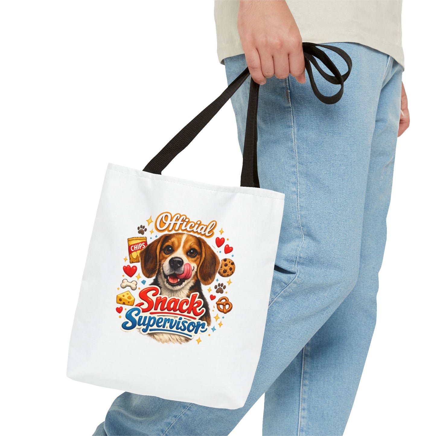 Tote Bag — "Official Snack Supervisor" Cute Dog Snack Lover Tote