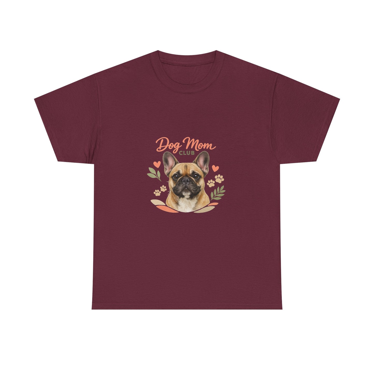Dog Mom Club T-Shirt — Cute French Bulldog Floral Tee for Dog Lovers