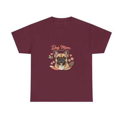 Dog Mom Club T-Shirt — Cute French Bulldog Floral Tee for Dog Lovers