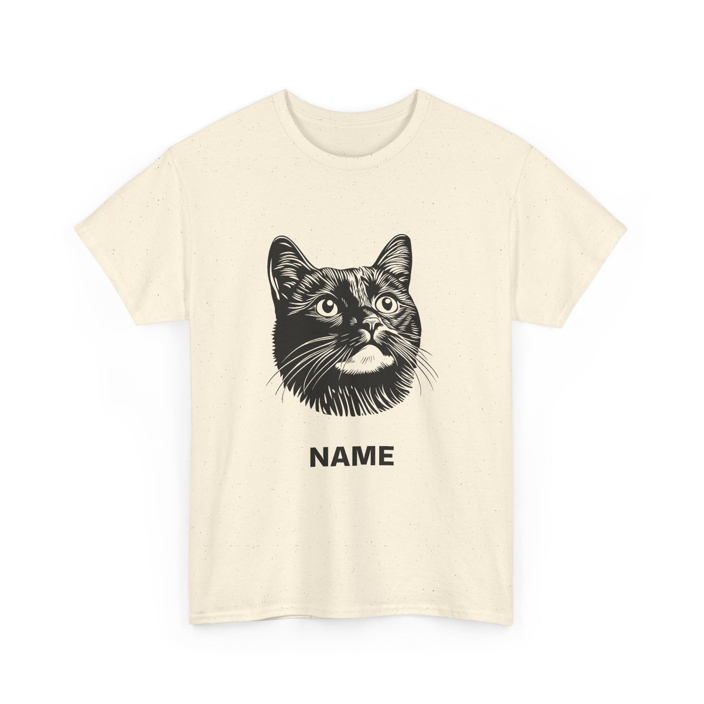 Cat Portrait Tee — Personalized "Name" Graphic T-Shirt