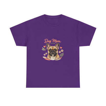 Dog Mom Club T-Shirt — Cute French Bulldog Floral Tee for Dog Lovers