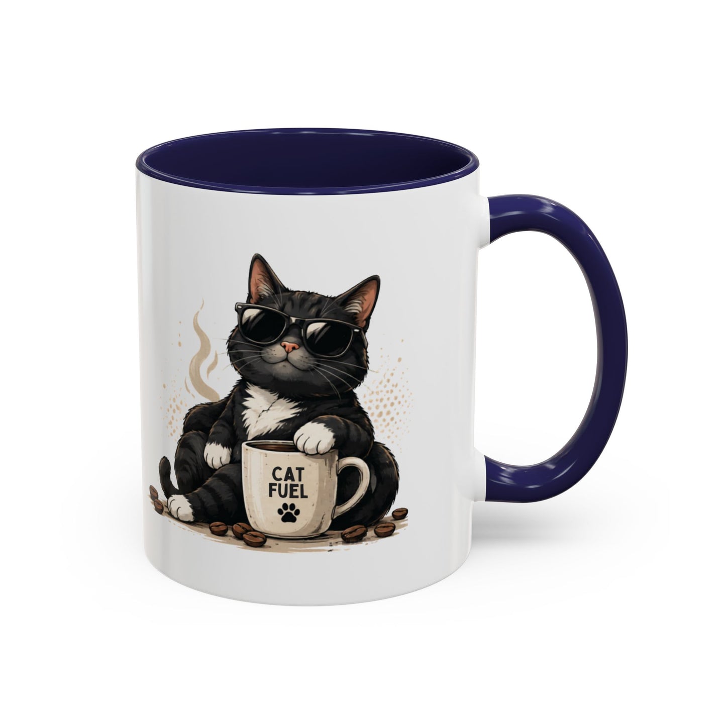 Cat Fuel Coffee Mug — Funny Black Cat Coffee Cup (11/15oz)