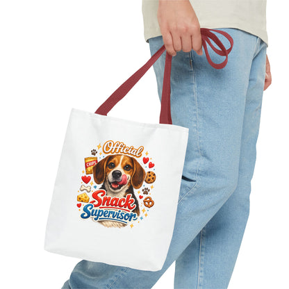 Tote Bag — "Official Snack Supervisor" Cute Dog Snack Lover Tote