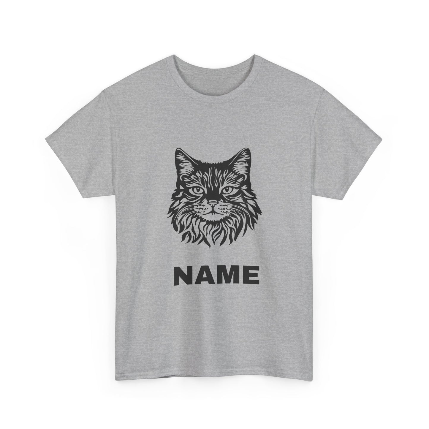 Cat Face Tee — Customizable Name Graphic Shirt