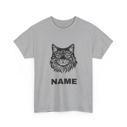 Cat Face Tee — Customizable Name Graphic Shirt