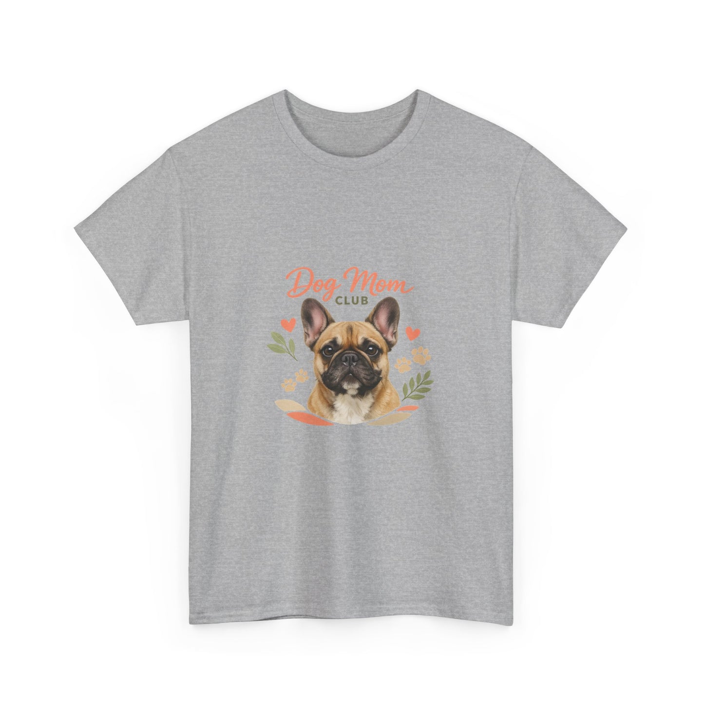 Dog Mom Club T-Shirt — Cute French Bulldog Floral Tee for Dog Lovers