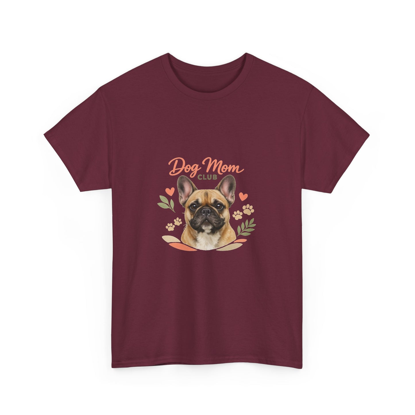 Dog Mom Club T-Shirt — Cute French Bulldog Floral Tee for Dog Lovers