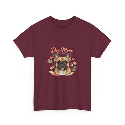 Dog Mom Club T-Shirt — Cute French Bulldog Floral Tee for Dog Lovers