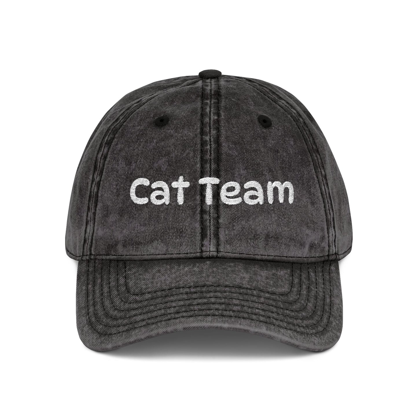 Cat Team Vintage Embroidered Cap