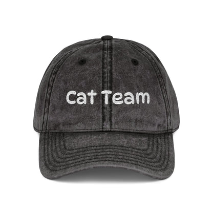Cat Team Vintage Embroidered Cap