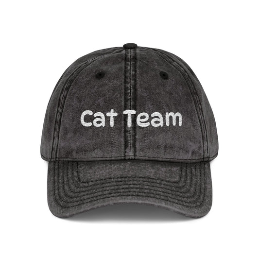 Cat Team Vintage Embroidered Cap