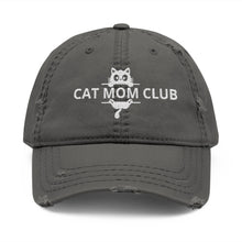Cat Mom Club Distressed Dad Hat — Embroidered Vintage Baseball Cap