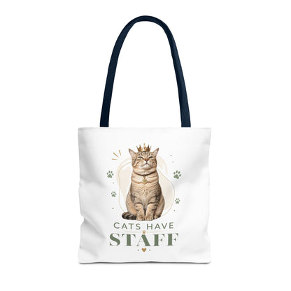 Cats Have Staff Crowned Cat Illustration Tote Bag — Funny Cat Lover Gift